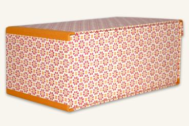 Preview: Fotoarchivbox, geometrisches Blumenmuster orange